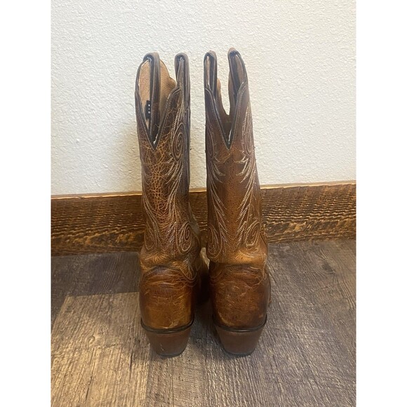 Justin L4332 Tan Damiana Leather Snip Toe Cowboy Boots Women’s 9B Western - Picture 4 of 15